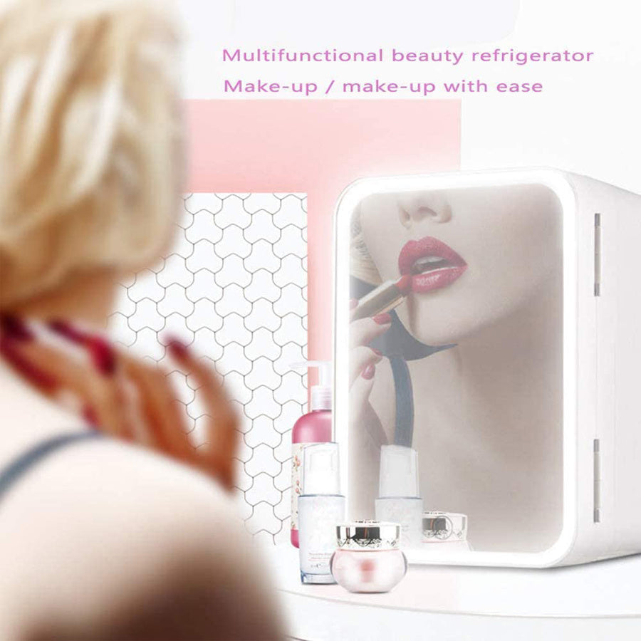 Mini Makeup Kühlschrank mit Spiegel und Licht