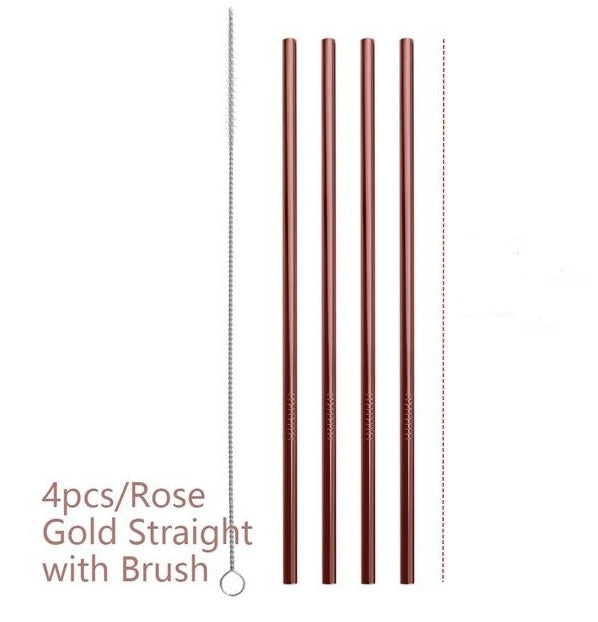 Bunte Reusable Edelstahl Strohhalme