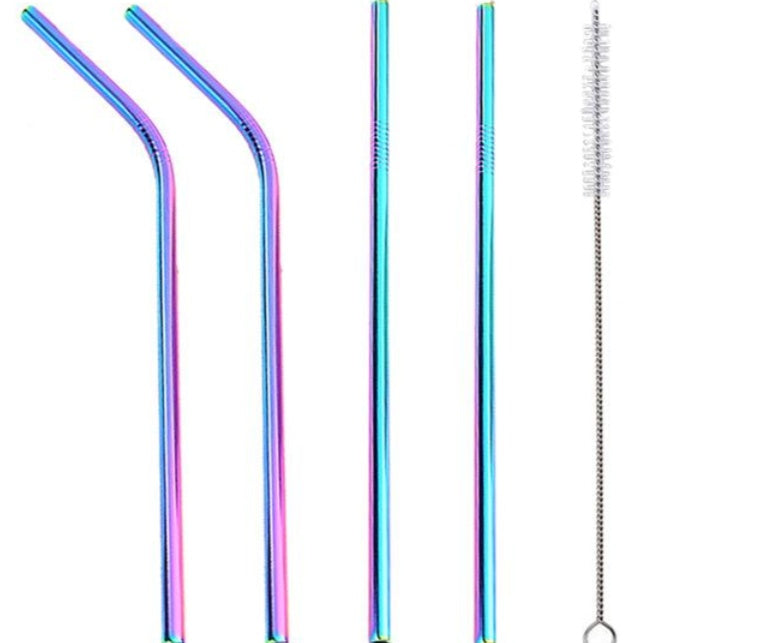 Bunte Reusable Edelstahl Strohhalme