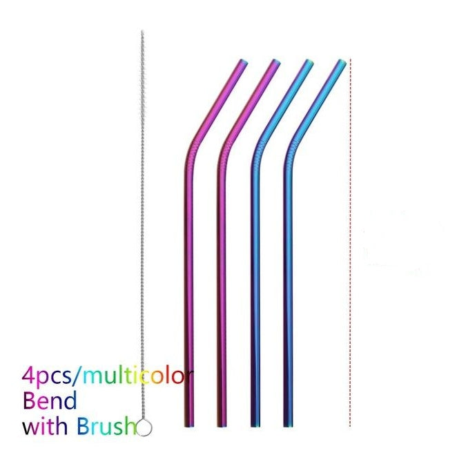Bunte Reusable Edelstahl Strohhalme