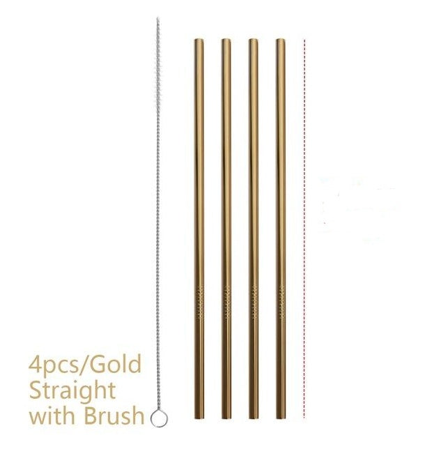 Bunte Reusable Edelstahl Strohhalme