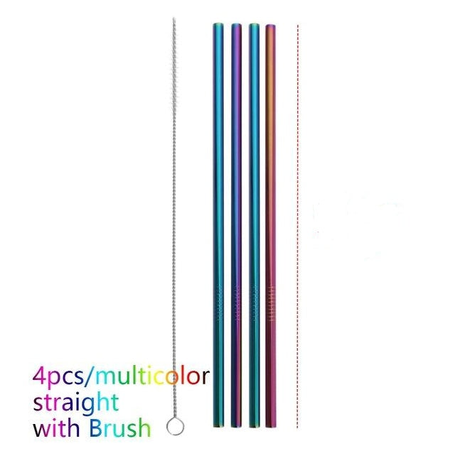 Bunte Reusable Edelstahl Strohhalme