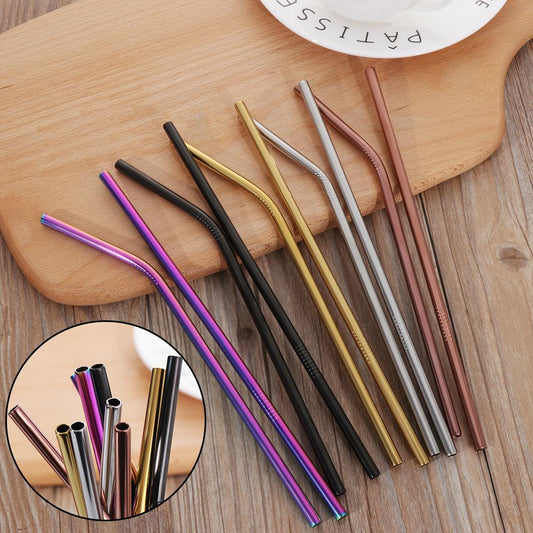 Bunte Reusable Edelstahl Strohhalme