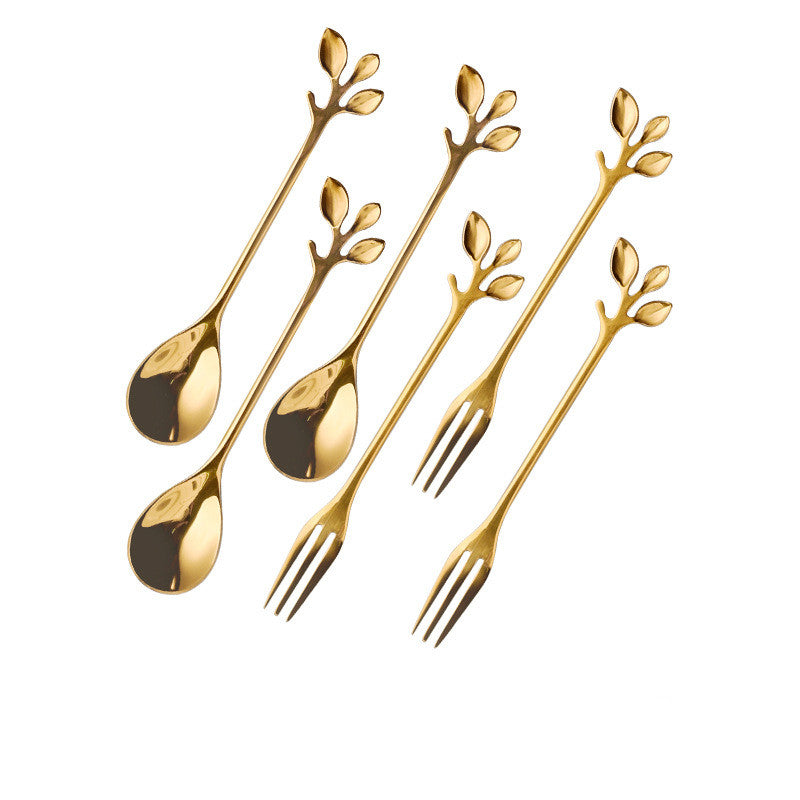 Keramik-Edelstahl-Obstgabel-Set, Dessertgabel, Geschirr, praktisches Küchengeschirr