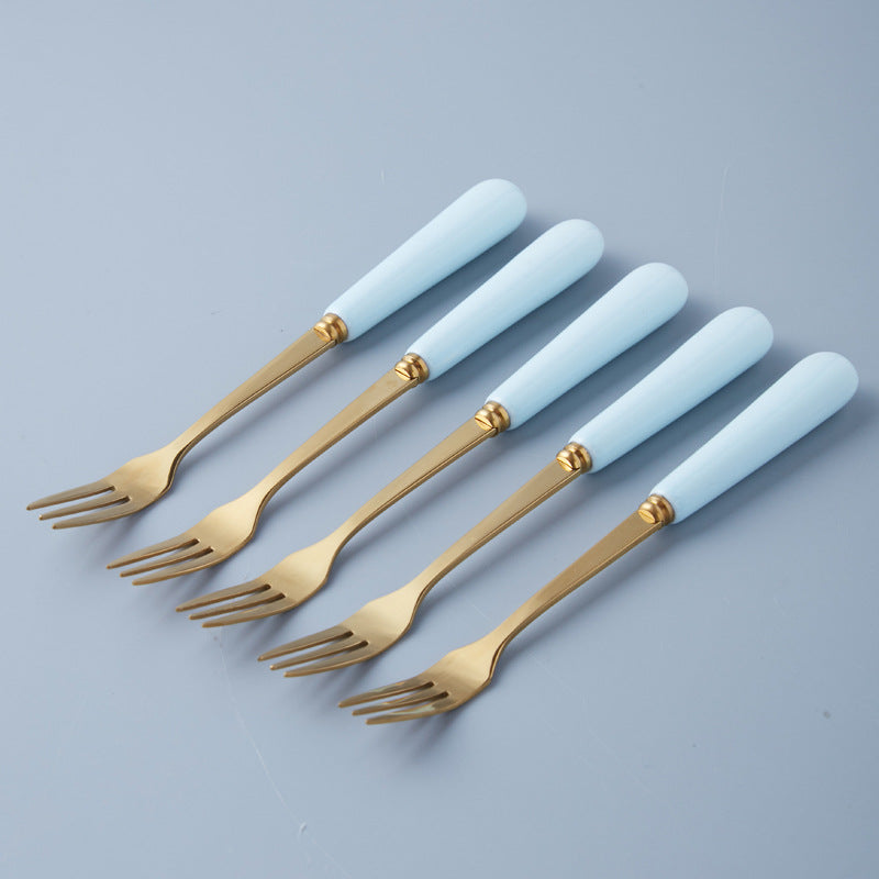 Haushalts Obst Gabel Und Löffel Keramik Sets
